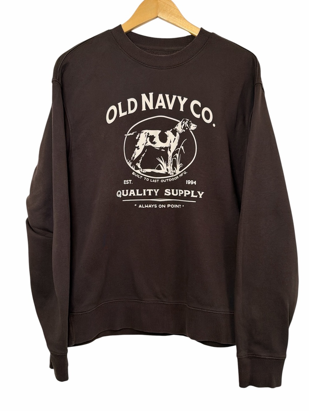 Old Navy Co. Brown Graphic Crewneck Sweatshirt Dog Print M